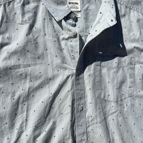 Men's PrAna Button-Down Shirt Multicolor Geometric L Cotton Hippy BOHO City Open - Picture 3 of 13